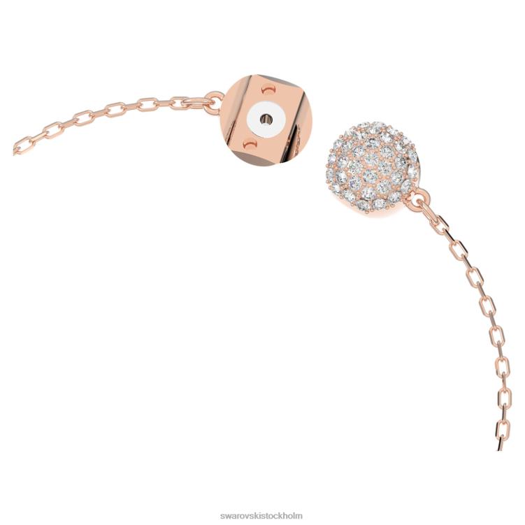 Swarovski bländande svanarmband P28L421 Smycken magnetisk stängning, svan, rosa, roséguld pläterad