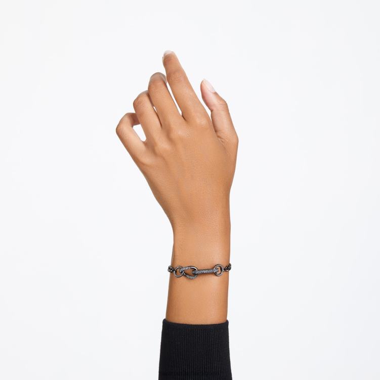 Swarovski dextera armband P28L428 Smycken bana, blandade länkar, svart, ruteniumpläterad