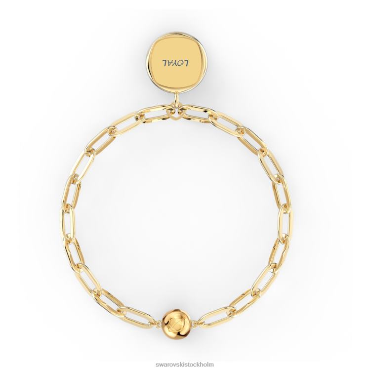 Swarovski elements armband P28L469 Smycken magnetisk stängning, jordelement, träd, grön, guldfärgad