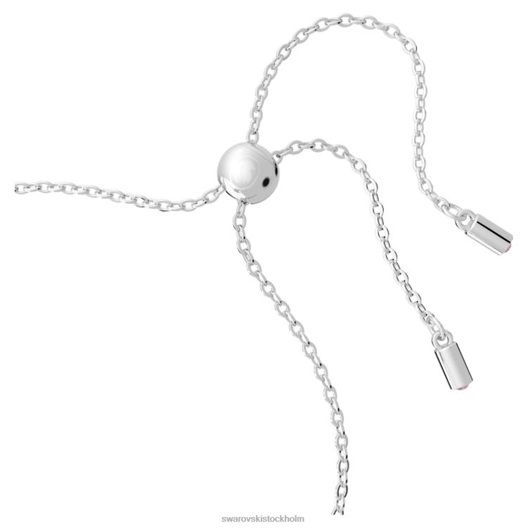 Swarovski gema armband P28L417 Smycken blandade snitt, blomma, rosa, rodiumpläterad