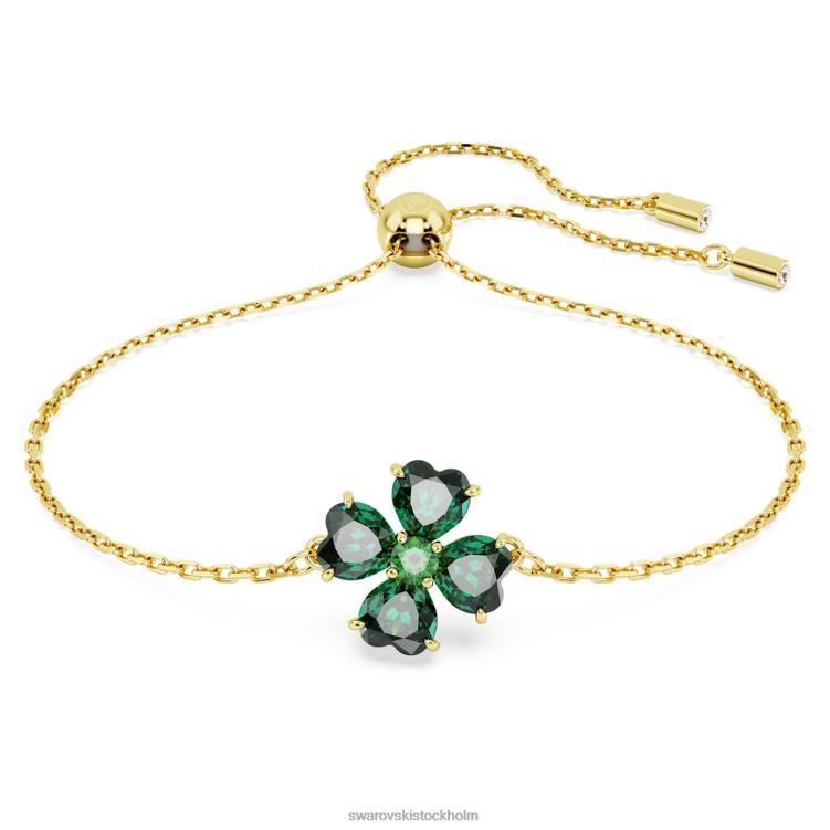 Swarovski idyllia armband P28L458 Smycken blandade snitt, klöver, grön, guldfärgad
