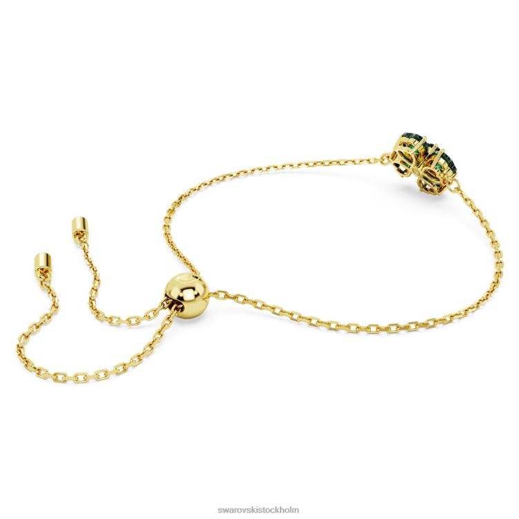 Swarovski idyllia armband P28L458 Smycken blandade snitt, klöver, grön, guldfärgad