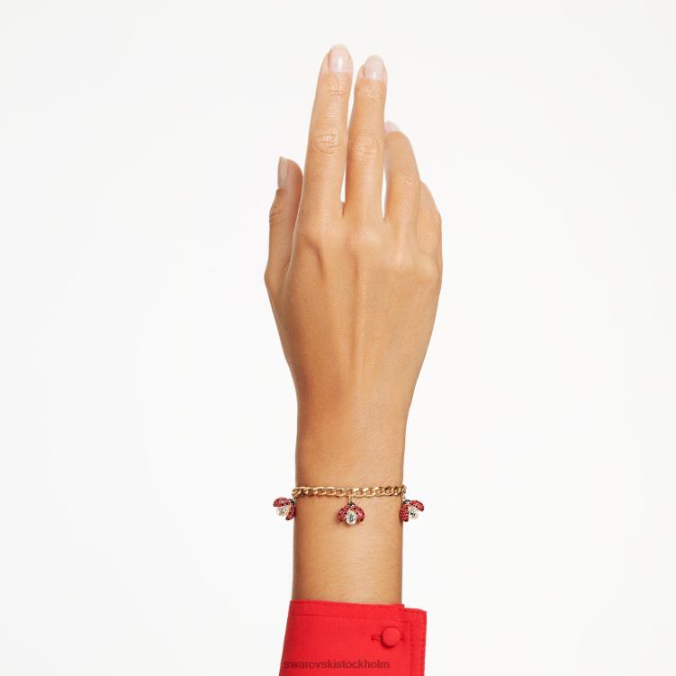 Swarovski idyllia armband P28L459 Smycken nyckelpiga, röd, guldfärgad