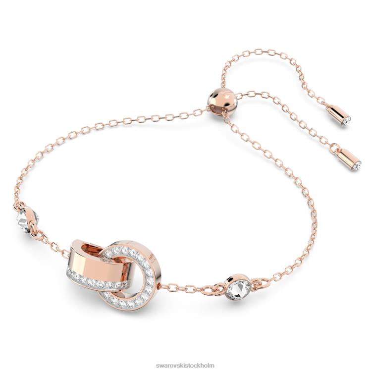 Swarovski ihåligt armband P28L427 Smycken sammankopplad ögla, vit, roséguld pläterad