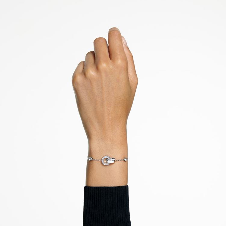 Swarovski ihåligt armband P28L430 Smycken låsögla, vit, rodiumpläterad
