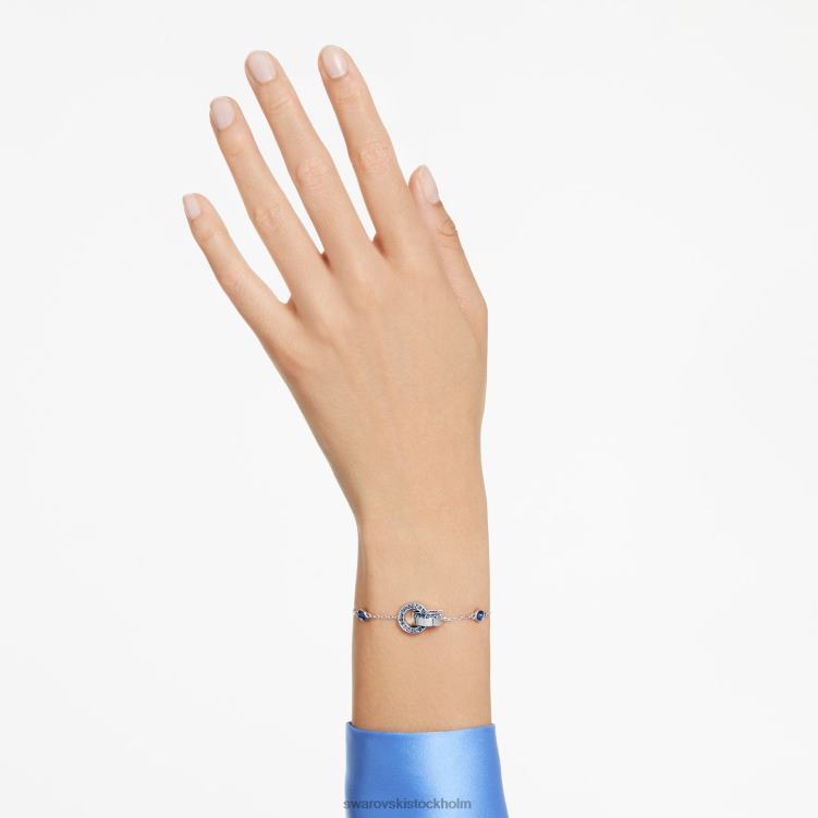 Swarovski ihåligt armband P28L462 Smycken förreglingsögla, blå, rodiumpläterad