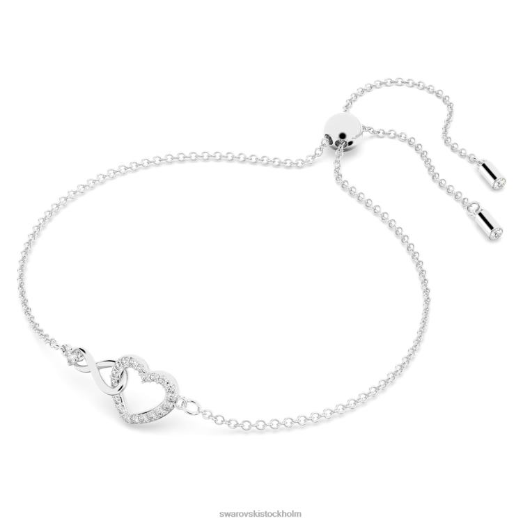 Swarovski infinity armband P28L435 Smycken oändlighet och hjärta, vit, rodiumpläterad
