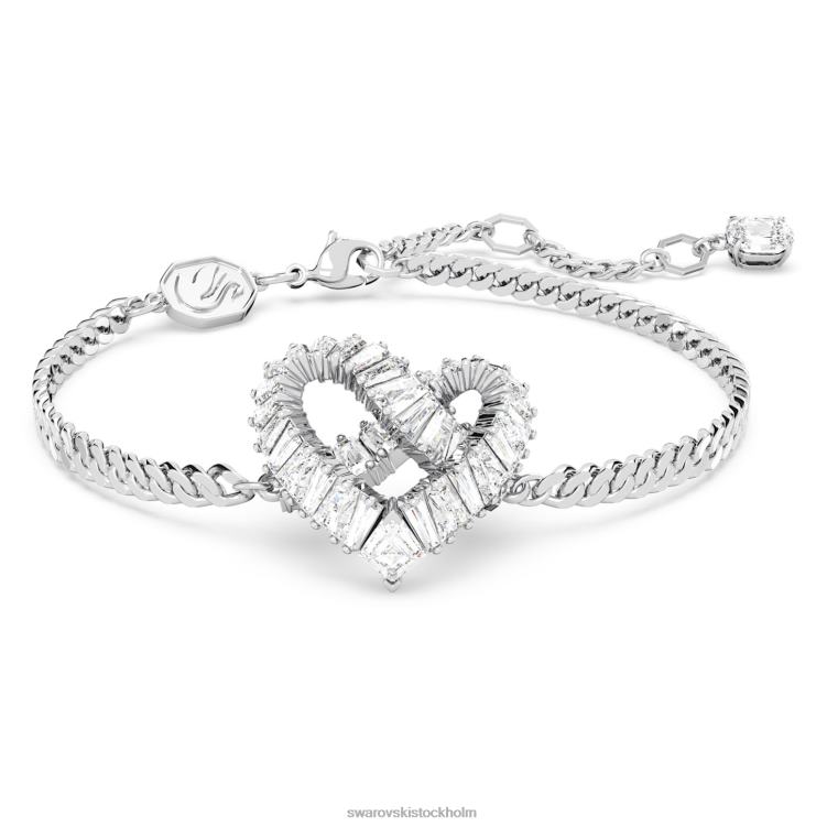Swarovski matris armband P28L440 Smycken hjärta, vit, rodiumpläterad