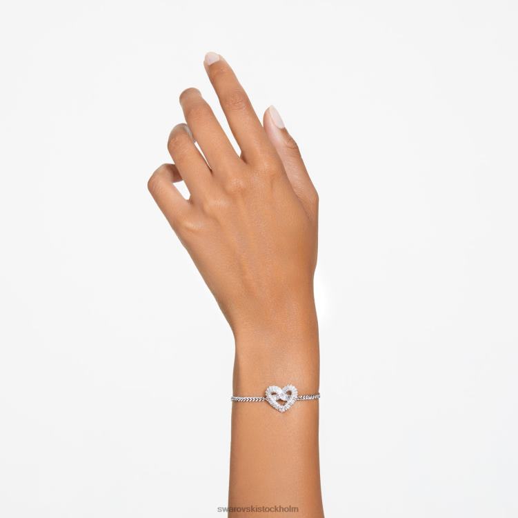 Swarovski matris armband P28L440 Smycken hjärta, vit, rodiumpläterad