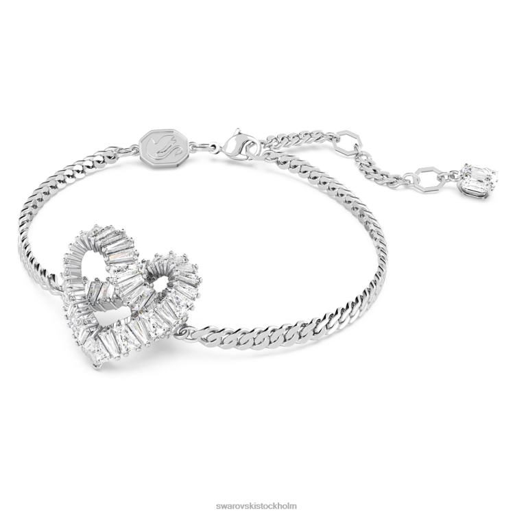 Swarovski matris armband P28L440 Smycken hjärta, vit, rodiumpläterad