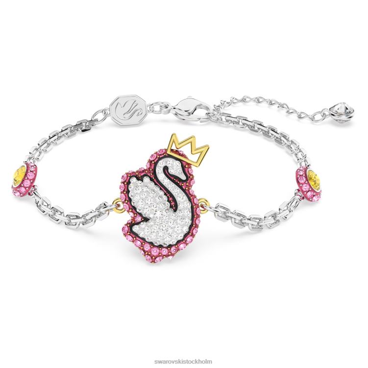 Swarovski pop svan armband P28L446 Smycken svan, rosa, rodiumpläterad