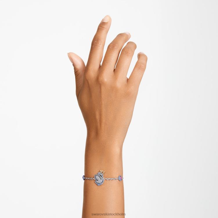 Swarovski pop svan armband P28L451 Smycken svan, blå, rodiumpläterad