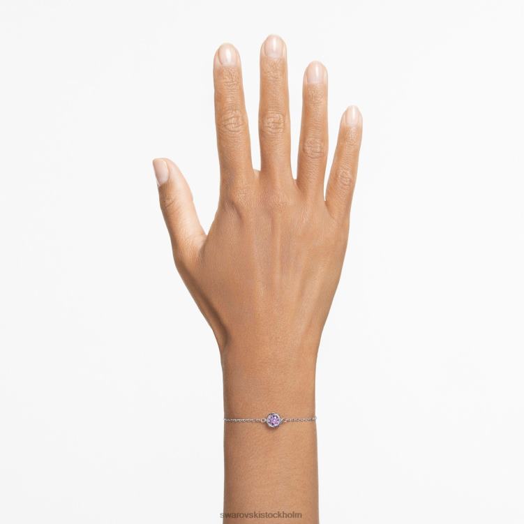 Swarovski stilla armband P28L464 Smycken rund skuren, lila, rodiumpläterad