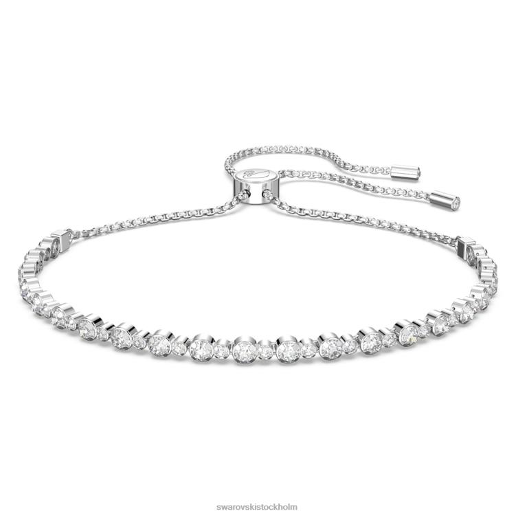 Swarovski subtilt trilogiarmband P28L419 Smycken rund skuren, vit, rodiumpläterad