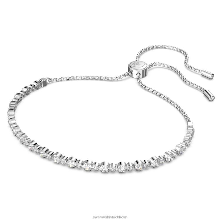 Swarovski subtilt trilogiarmband P28L419 Smycken rund skuren, vit, rodiumpläterad