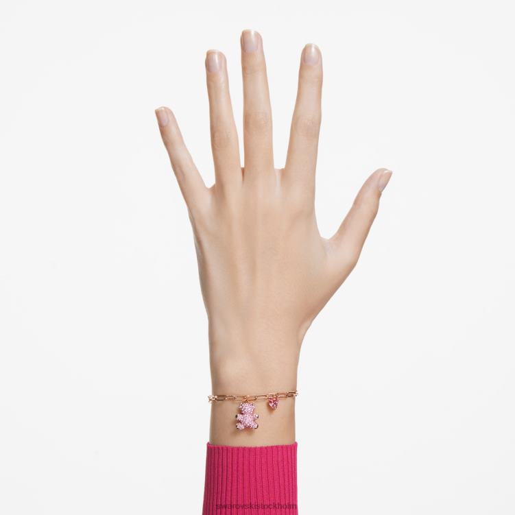 Swarovski teddy armband P28L434 Smycken björn, rosa, roséguld pläterad