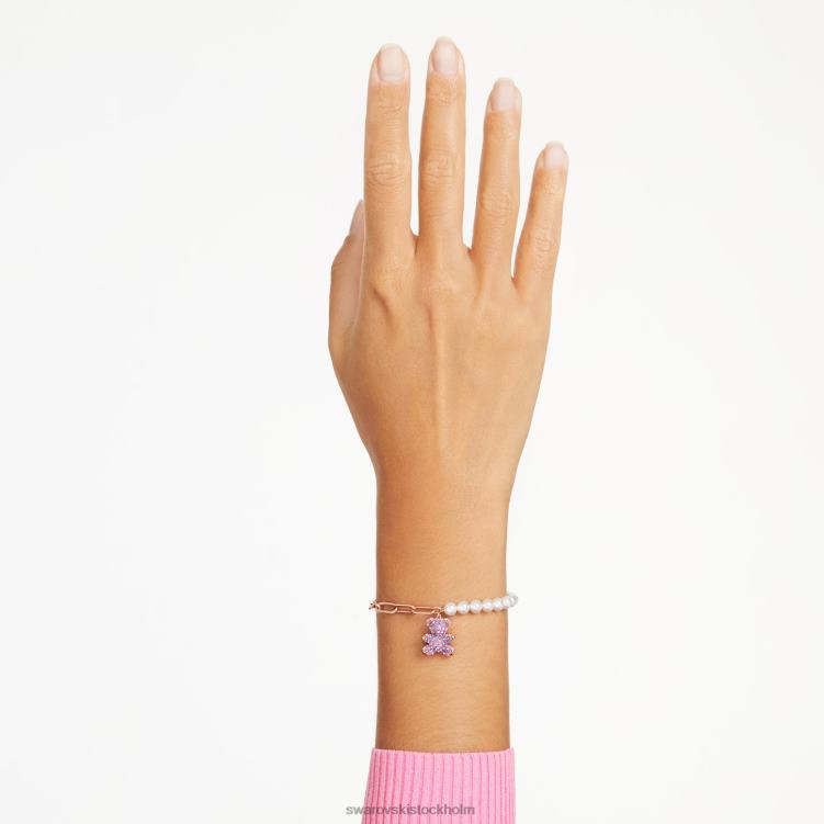 Swarovski teddy armband P28L454 Smycken björn, rosa, roséguld pläterad