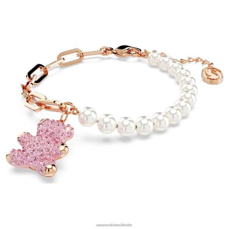 Swarovski teddy armband P28L454 Smycken björn, rosa, roséguld pläterad