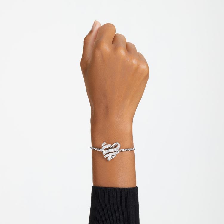Swarovski volta armband P28L433 Smycken hjärta, vit, rodiumpläterad