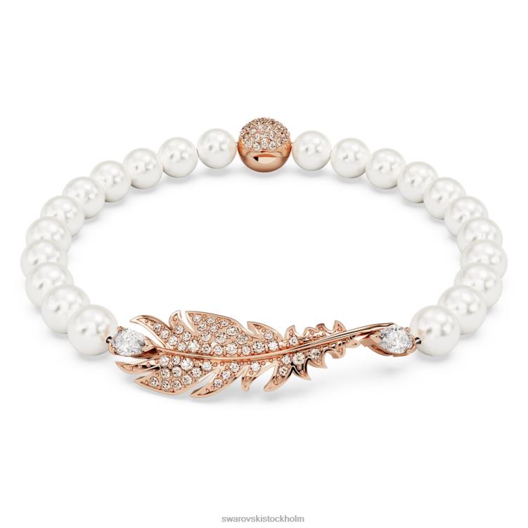 Swarovski fint armband P28L575 Smycken fjäder, vit, roséguld pläterad