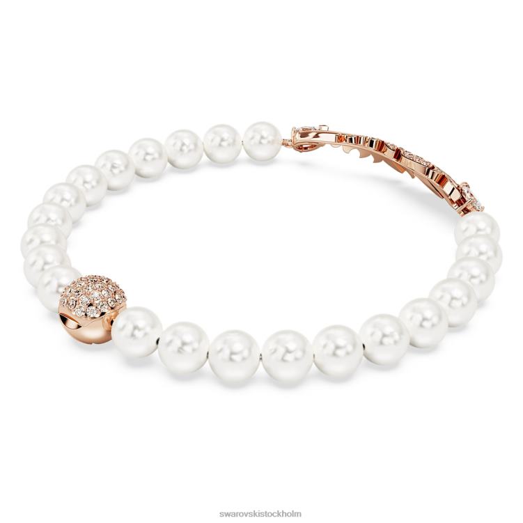 Swarovski fint armband P28L575 Smycken fjäder, vit, roséguld pläterad