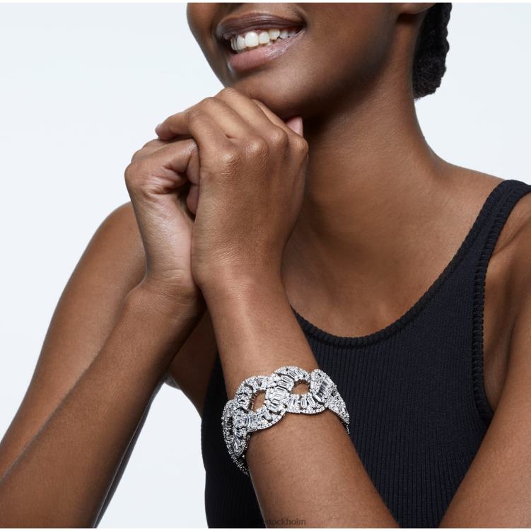 Swarovski hyperbelarmband P28L583 Smycken blandade snitt, våg, vit, rodiumpläterad