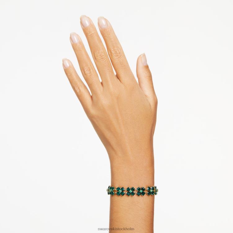Swarovski idyllia armband P28L579 Smycken blandade snitt, flerklöver, grön, guldfärgad