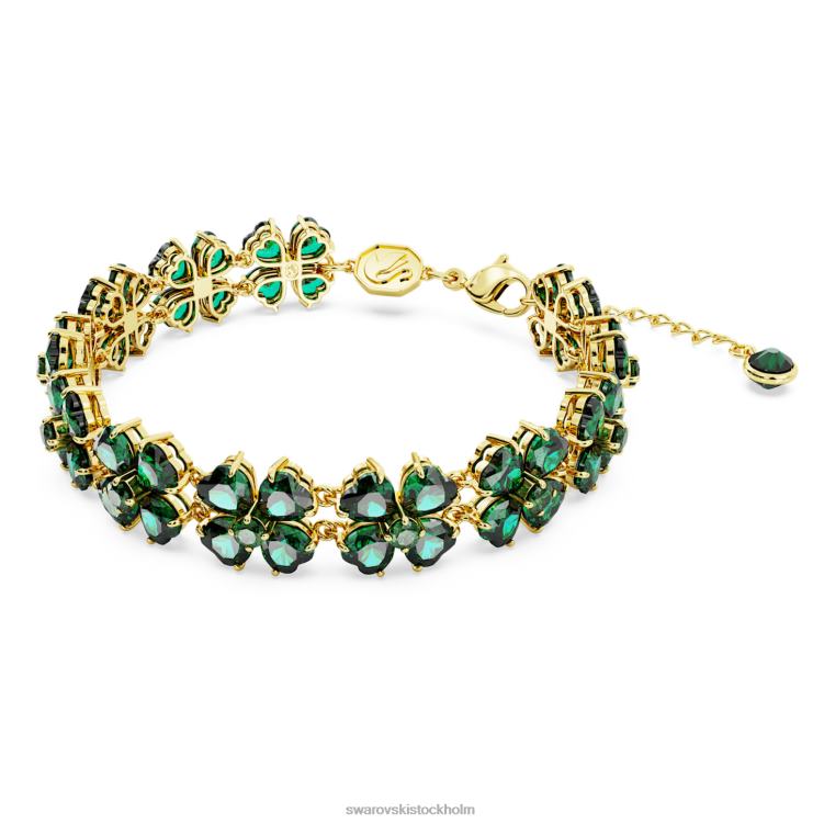Swarovski idyllia armband P28L579 Smycken blandade snitt, flerklöver, grön, guldfärgad