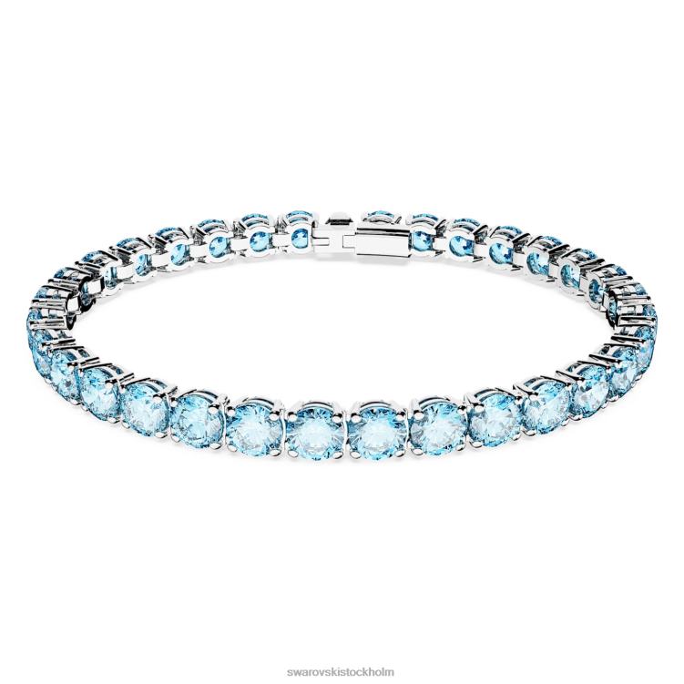 Swarovski matrix tennis armband P28L543 Smycken rund skuren, blå, rodiumpläterad