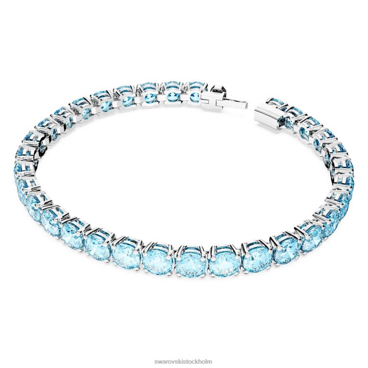 Swarovski matrix tennis armband P28L543 Smycken rund skuren, blå, rodiumpläterad