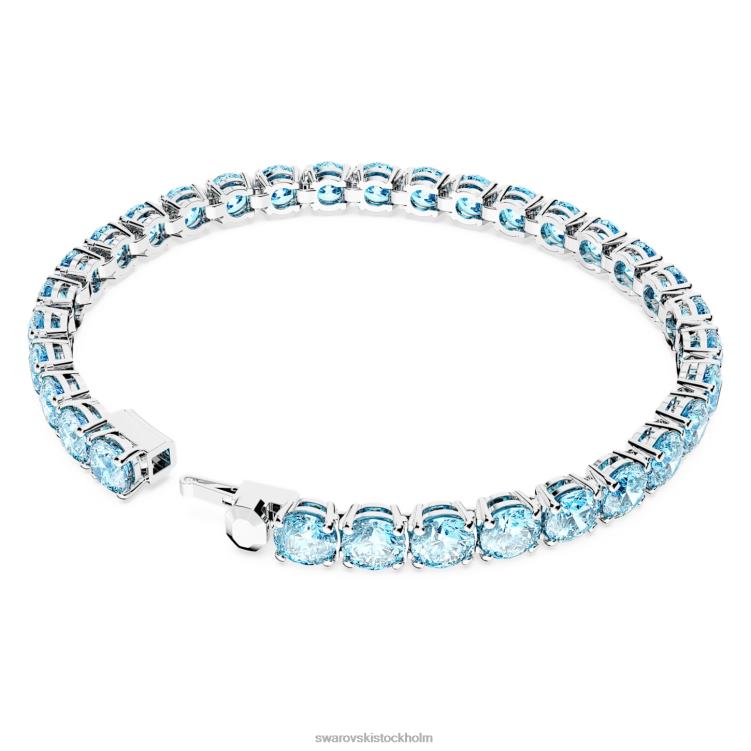 Swarovski matrix tennis armband P28L543 Smycken rund skuren, blå, rodiumpläterad