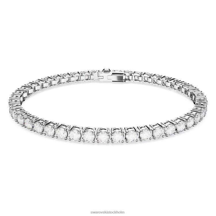 Swarovski matrix tennis armband P28L545 Smycken rund skuren, vit, rodiumpläterad