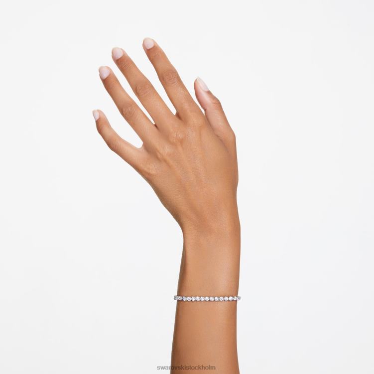 Swarovski matrix tennis armband P28L545 Smycken rund skuren, vit, rodiumpläterad