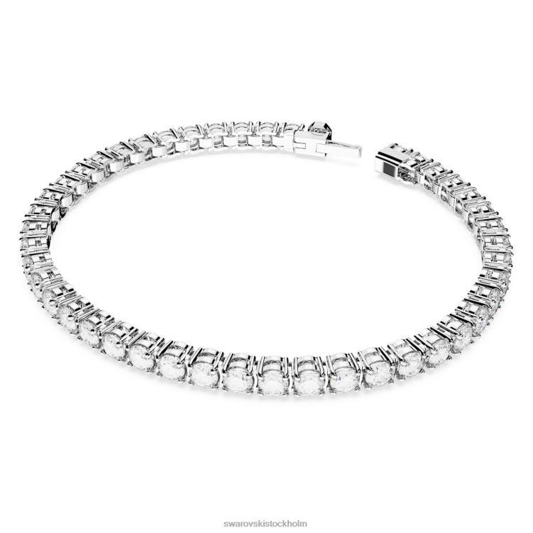 Swarovski matrix tennis armband P28L545 Smycken rund skuren, vit, rodiumpläterad