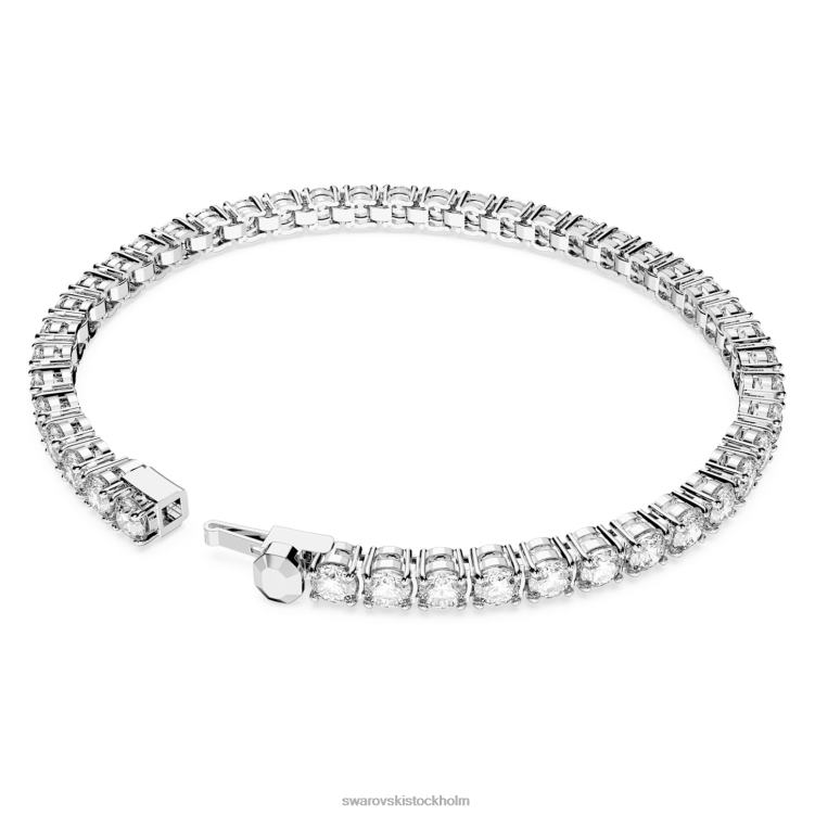 Swarovski matrix tennis armband P28L545 Smycken rund skuren, vit, rodiumpläterad
