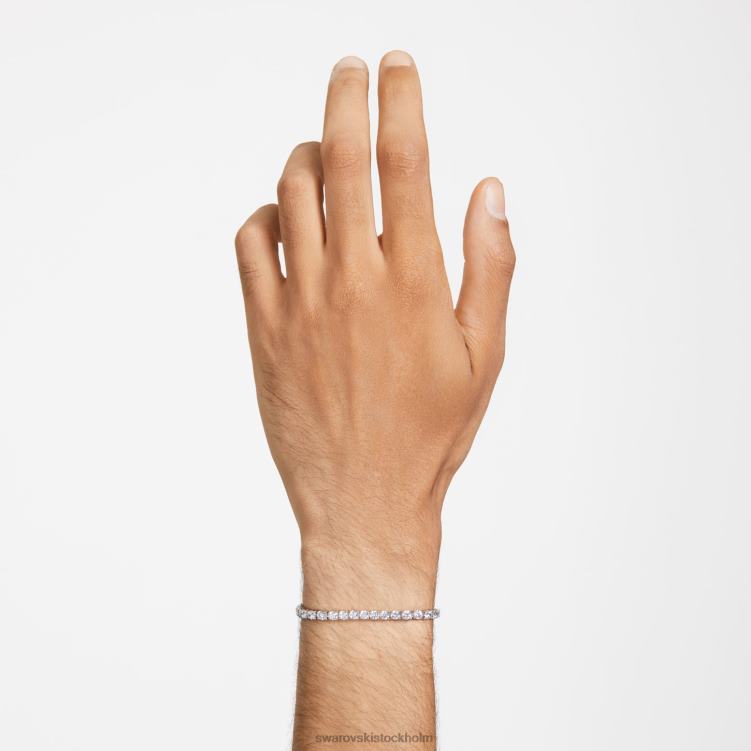 Swarovski matrix tennis armband P28L545 Smycken rund skuren, vit, rodiumpläterad