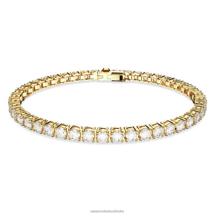 Swarovski matrix tennis armband P28L547 Smycken rund skuren, vit, guldfärgad