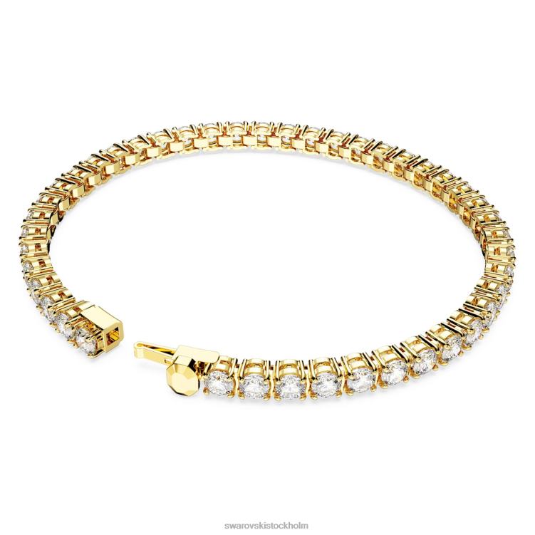 Swarovski matrix tennis armband P28L547 Smycken rund skuren, vit, guldfärgad