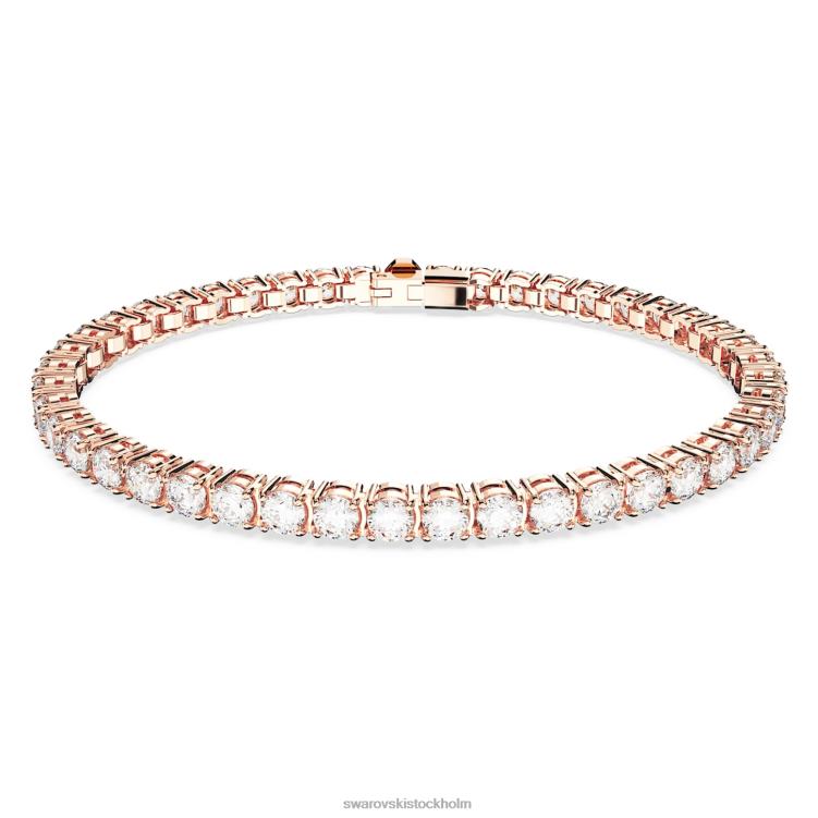 Swarovski matrix tennis armband P28L552 Smycken rund skuren, vit, roséguld pläterad