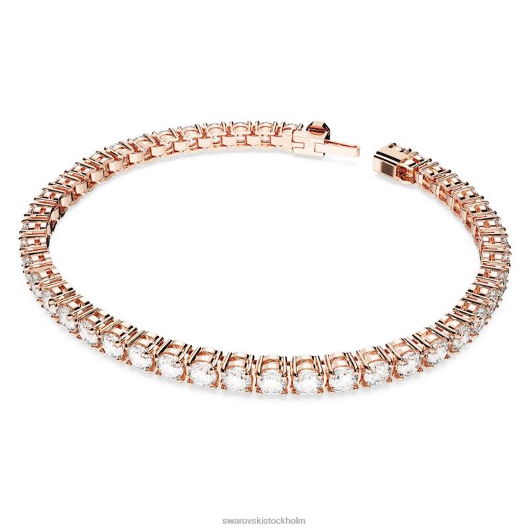 Swarovski matrix tennis armband P28L552 Smycken rund skuren, vit, roséguld pläterad