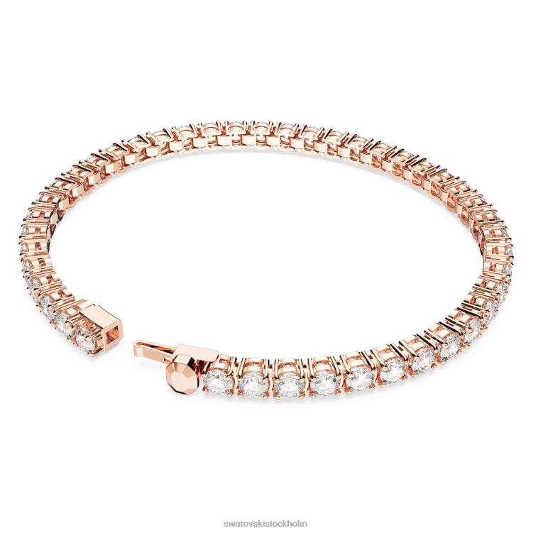 Swarovski matrix tennis armband P28L552 Smycken rund skuren, vit, roséguld pläterad