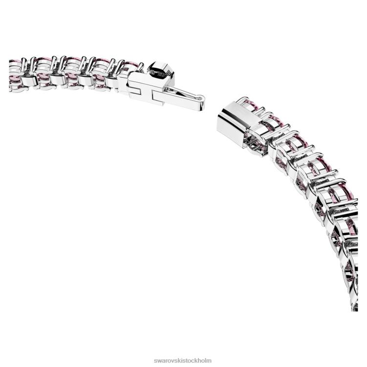 Swarovski matrix tennis armband P28L554 Smycken rund skuren, rosa, rodiumpläterad