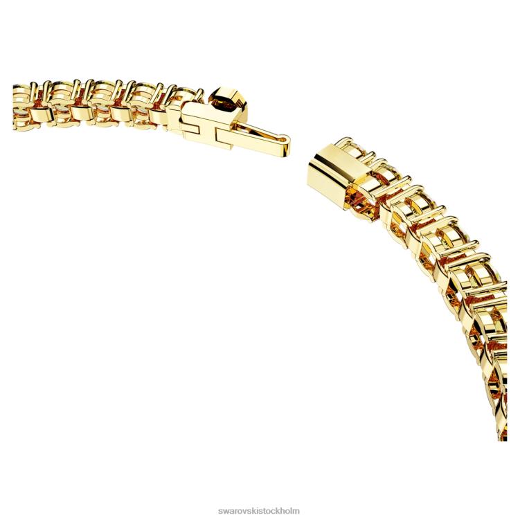 Swarovski matrix tennis armband P28L561 Smycken rund skuren, gul, guldfärgad