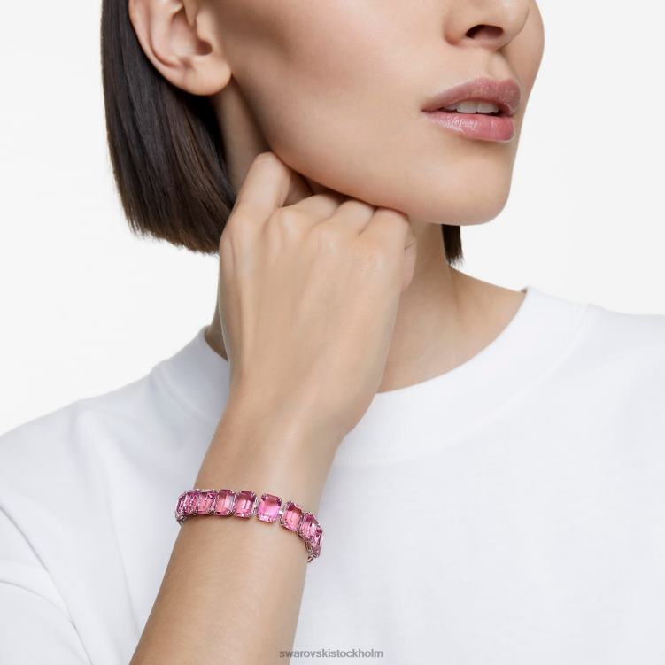 Swarovski millenia armband P28L566 Smycken octagon cut, rosa, rodiumpläterad