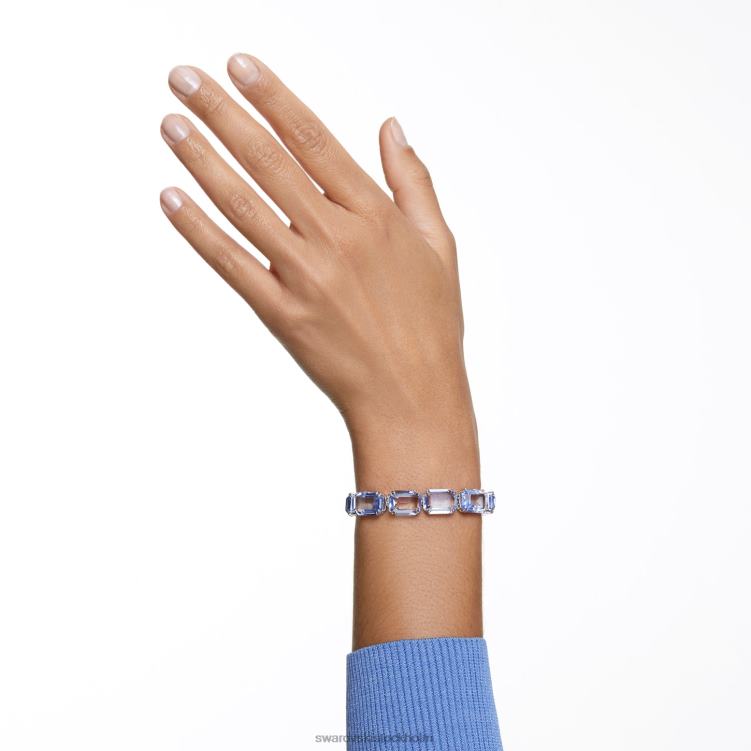 Swarovski millenia armband P28L568 Smycken octagon cut, blå, rodiumpläterad