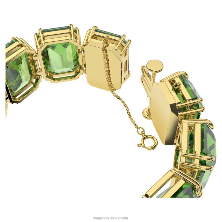 Swarovski millenia armband P28L587 Smycken överdimensionerade kristaller, oktagonslipade, gröna, guldfärgade