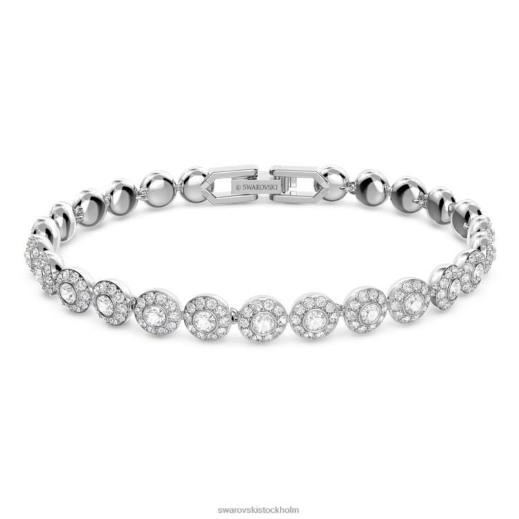 Swarovski ängla armband P28L546 Smycken rund skuren, pave, vit, rodiumpläterad