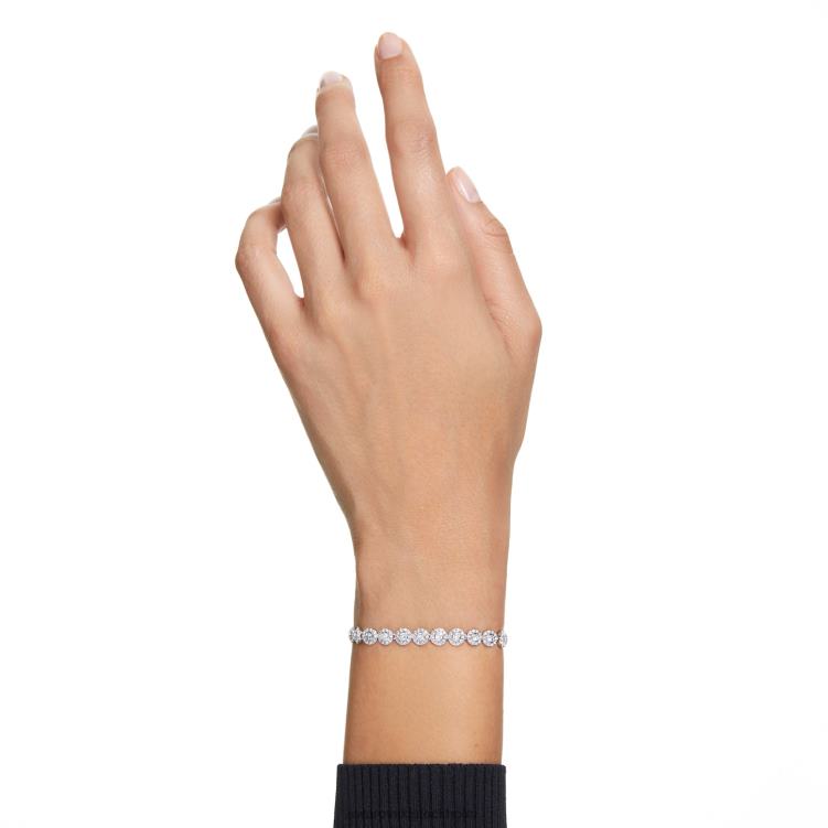 Swarovski ängla armband P28L546 Smycken rund skuren, pave, vit, rodiumpläterad