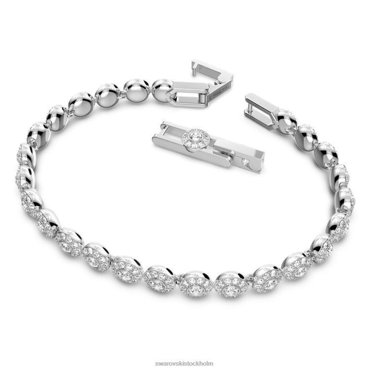 Swarovski ängla armband P28L546 Smycken rund skuren, pave, vit, rodiumpläterad