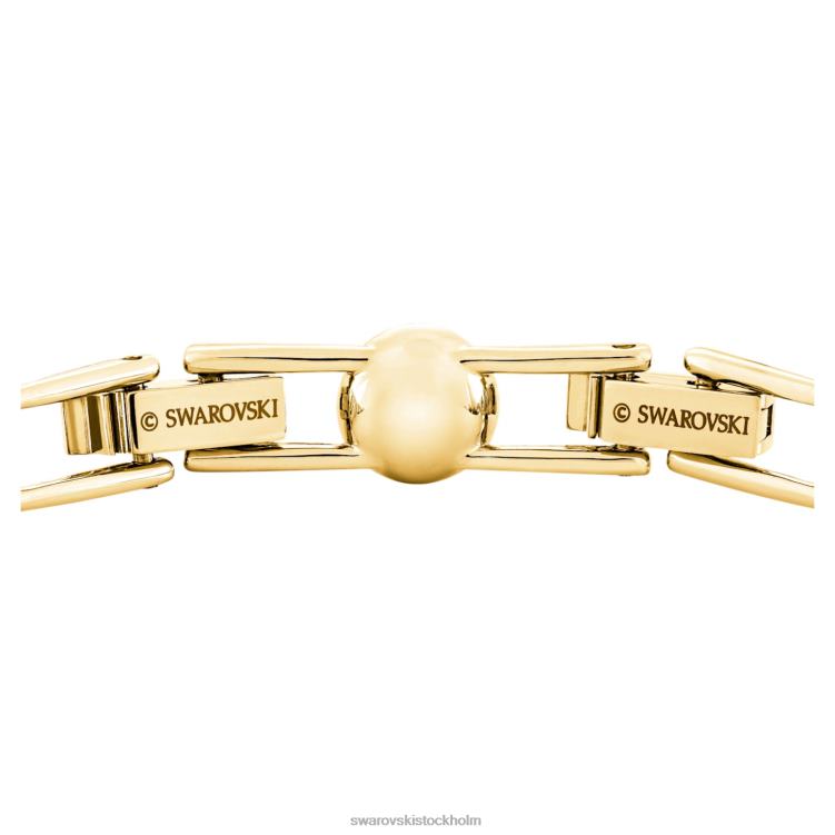 Swarovski ängla armband P28L549 Smycken rund skuren, pave, vit, guldfärgad